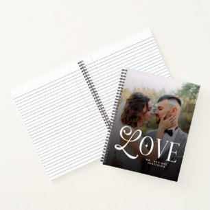 Moderne Liebe Benutzerdefinierte Hochzeit 2 Fotos Notizblock