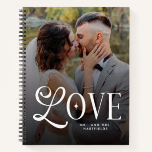 Moderne Liebe Benutzerdefinierte Hochzeit 2 Fotos Notizblock