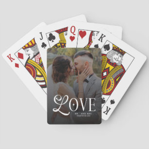 Moderne Liebe Benutzerdefinierte Hochzeit 2 Fotos  Spielkarten