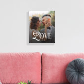 Moderne Liebe Benutzerdefinierte Hochzeitsfoto-Paa Leinwanddruck (Insitu (Wohnzimmer))