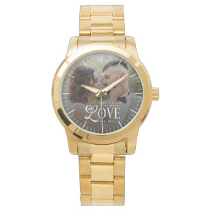 Moderne Liebe Benutzerdefinierter Name Jahr Paare Armbanduhr