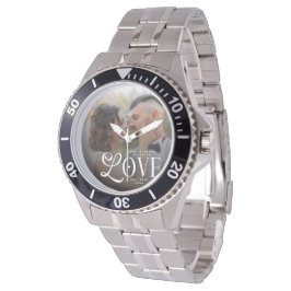 Moderne Liebe Benutzerdefiniertes Hochzeitsfoto Pa Armbanduhr