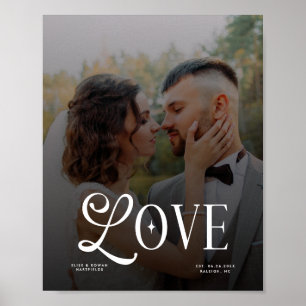 Moderne Liebe Benutzerdefiniertes Hochzeitsfoto Pa Poster