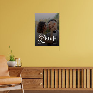 Moderne Liebe Benutzerdefiniertes Hochzeitsfoto Pa Poster