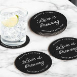 Moderne Liebe bricht Hochzeitsempfang Runder Pappuntersetzer<br><div class="desc">Moderne Liebe bricht Hochzeitsempfang-Untersetzer</div>