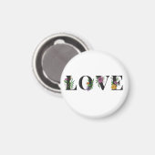 Moderne Liebe Bright Colors Floral Magnet (Vorderseite/Rückseite)