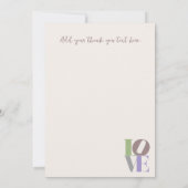 Moderne Liebe Custom Wedding Danke Note Card Mitteilungskarte (Rückseite)