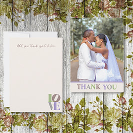 Moderne Liebe Custom Wedding Danke Note Card Mitteilungskarte