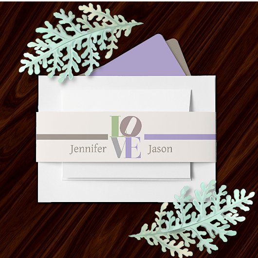 Moderne Liebe Custom Wedding Einladungsbanderole