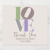 Moderne Liebe Custom Wedding Gefallen Schaumweinetikett (Einzelnes Label)