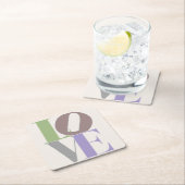 Moderne Liebe Custom Wedding Rechteckiger Pappuntersetzer (Vor Ort)