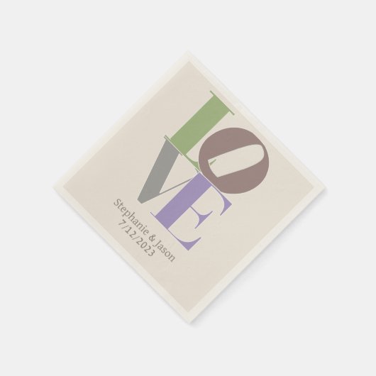 Moderne Liebe Custom Wedding Serviette (Ecke)