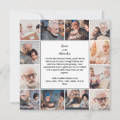 Moderne Liebe & Dank 20-Foto-Beerdigung/Bereavemen Dankeskarte (Rückseite)