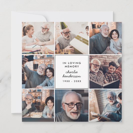 Moderne Liebe & Dank 20-Foto-Beerdigung/Bereavemen Dankeskarte (Vorderseite)