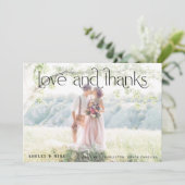 Moderne Liebe & Dank 2 Foto Hochzeit Dankeskarte (Stehend Vorderseite)