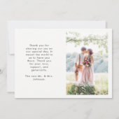 Moderne Liebe & Dank 2 Foto Hochzeit Dankeskarte (Rückseite)