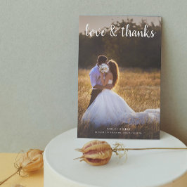 Moderne Liebe & Dank 2 Foto Hochzeit Dankeskarte