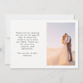 Moderne Liebe & Dank 2 Foto Hochzeit Dankeskarte (Rückseite)