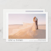 Moderne Liebe & Dank 2 Foto Hochzeit Dankeskarte (Vorne/Hinten)