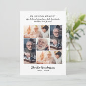 Moderne Liebe & Dank 5-Foto-Beerdigung/Bereavement Dankeskarte (Stehend Vorderseite)