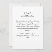 Moderne Liebe & Dank 5-Foto-Beerdigung/Bereavement Dankeskarte (Rückseite)