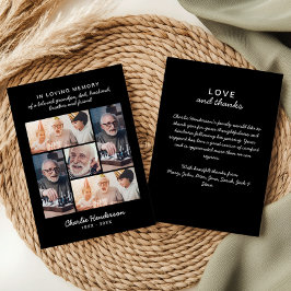 Moderne Liebe & Dank 5-Foto-Beerdigung/Bereavement Dankeskarte