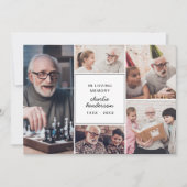 Moderne Liebe & Dank 6-Foto-Beerdigung/Bereavement Dankeskarte (Vorderseite)