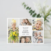 Moderne Liebe & dank 6-Foto-Beileid Dankeskarte (Stehend Vorderseite)