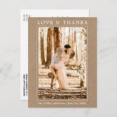 Moderne Liebe dank Foto Wedding Kraft Postkarte (Vorne/Hinten)