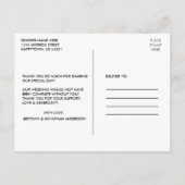 Moderne Liebe dank Hochzeitsstift Gerahmt Kraft Postkarte (Rückseite)