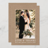 Moderne Liebe dank Wedding Foto Kraft Dankeskarte (Vorne/Hinten)