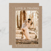 Moderne Liebe dank Wedding Foto Kraft Dankeskarte (Vorne/Hinten)