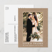 Moderne Liebe dank Wedding Foto Kraft Postkarte (Vorne/Hinten)