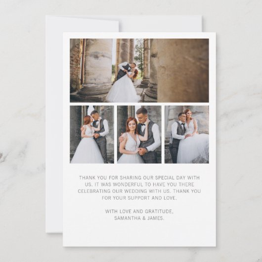 Moderne Liebe & Dankbarkeit 8-Foto Collage Wedding Dankeskarte (Rückseite)