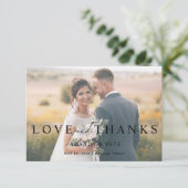Moderne Liebe & Danke 2 Foto Wedding Vielen Dank (Stehend Vorderseite)