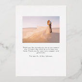 Moderne Liebe & Danke 2 Foto Wedding Vielen Dank Folieneinladung (Rückseite)