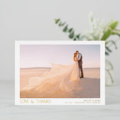 Moderne Liebe & Danke 2 Foto Wedding Vielen Dank Folieneinladung (Stehend vorne)