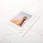 Moderne Liebe & Danke 2 Foto Wedding Vielen Dank Folieneinladung (Gedreht)