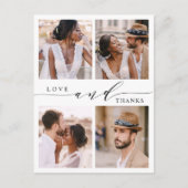 Moderne Liebe & Danke 4 Foto Wedding Vielen Dank Postkarte (Vorderseite)
