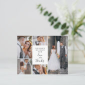Moderne Liebe & Danke 6-Foto Hochzeit Vielen Dank Postkarte (Stehend Vorderseite)