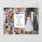 Moderne Liebe & Danke 6-Foto Hochzeit Vielen Dank Postkarte (Vorderseite)