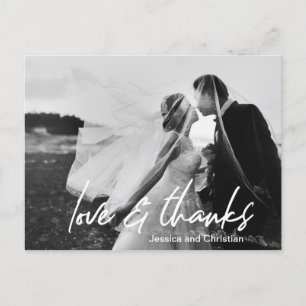 Moderne Liebe & danke Wedding Foto vielen Dank Postkarte