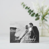 Moderne Liebe & danke Wedding Foto vielen Dank Postkarte (Stehend Vorderseite)
