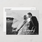 Moderne Liebe & danke Wedding Foto vielen Dank Postkarte (Vorne/Hinten)