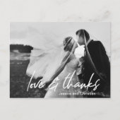 Moderne Liebe & danke Wedding Foto vielen Dank Postkarte (Vorderseite)