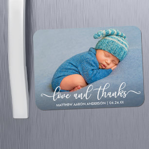 Moderne Liebe der Kalligraphie und Danke Baby Magnet