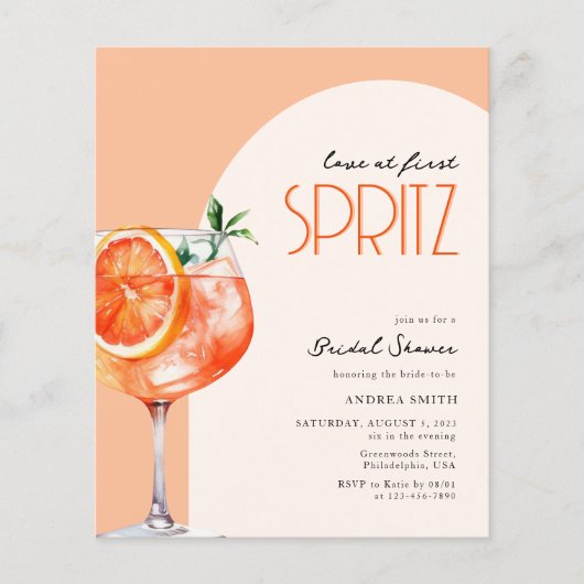 Moderne Liebe des Haushalts im ersten Spritz-Braut Flyer (Vorne)