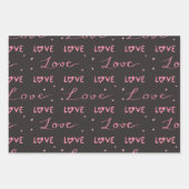 Moderne Liebe Doodles Niedlich Rosa und Schwarze H Geschenkpapier Set (Vorderseite 3)