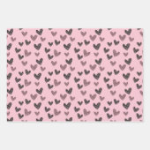 Moderne Liebe Doodles Niedlich Rosa und Schwarze H Geschenkpapier Set (Vorderseite 2)