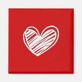 Moderne Liebe Elegantes Weiß und Rot Romantisches  Magnet (Vorne)